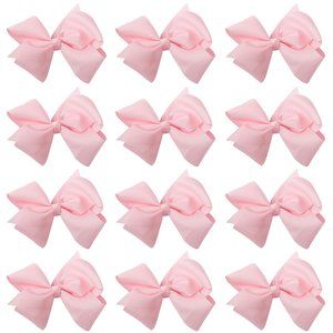 12pc Baby Girls Teens Women Solid 8" Hair Bows